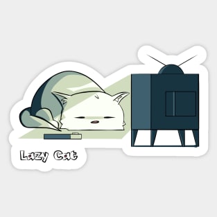 Lazy Cat (Watching TV) Sticker